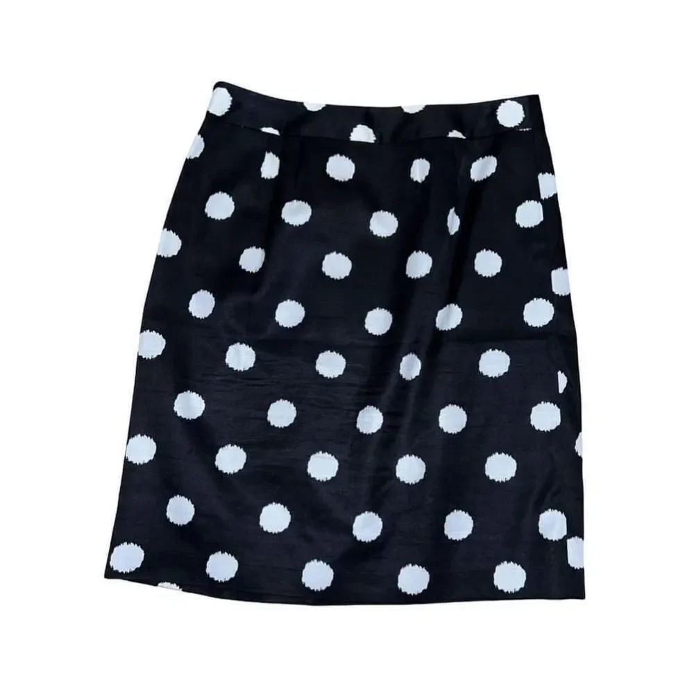 Women's Ann Taylor LOFT Black Polka Dot Skirt Size 0 - Picture 4 of 5